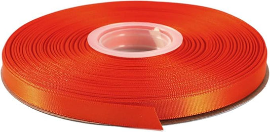 ITIsparkle 1/4" Inch Double Faced Satin Ribbon 50 Yards-Roll Set for Gift Wrapping Scrap Books Party Favor Hair Braids Baby Shower Decoration Floral Arrangement Craft Supplies, Tarrid Orange Ribbon