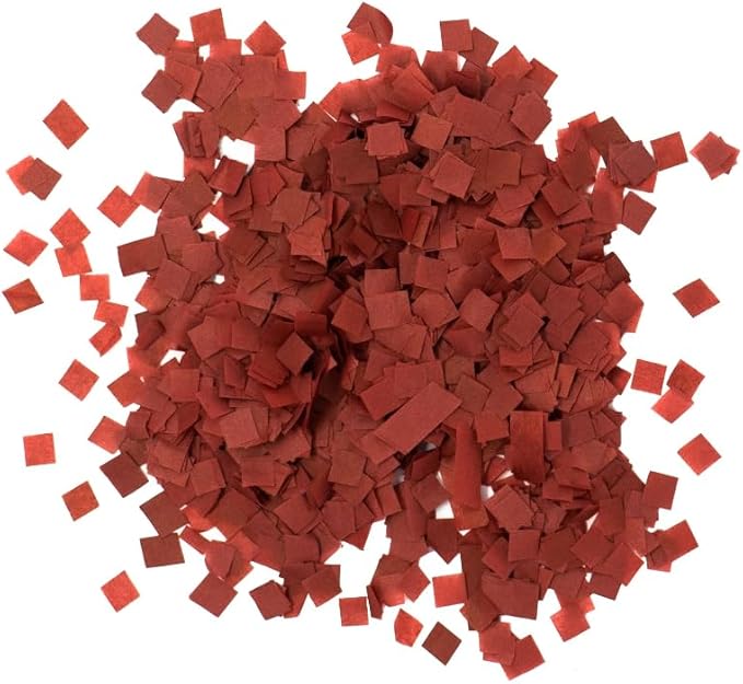 Ultimate Confetti, Maroon Biodegradable Confetti Squares - Flame-Resistant and Slow-Falling Tissue Paper Confetti for Cannon and Launcher use – Best for Celebrations - 1 lb, 16 oz