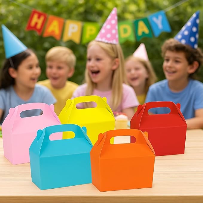 Oojami 24 Pack Treat Boxes Party Favor Boxes Paper Gift Boxes for Birthday Party Gable boxes (Assorted)