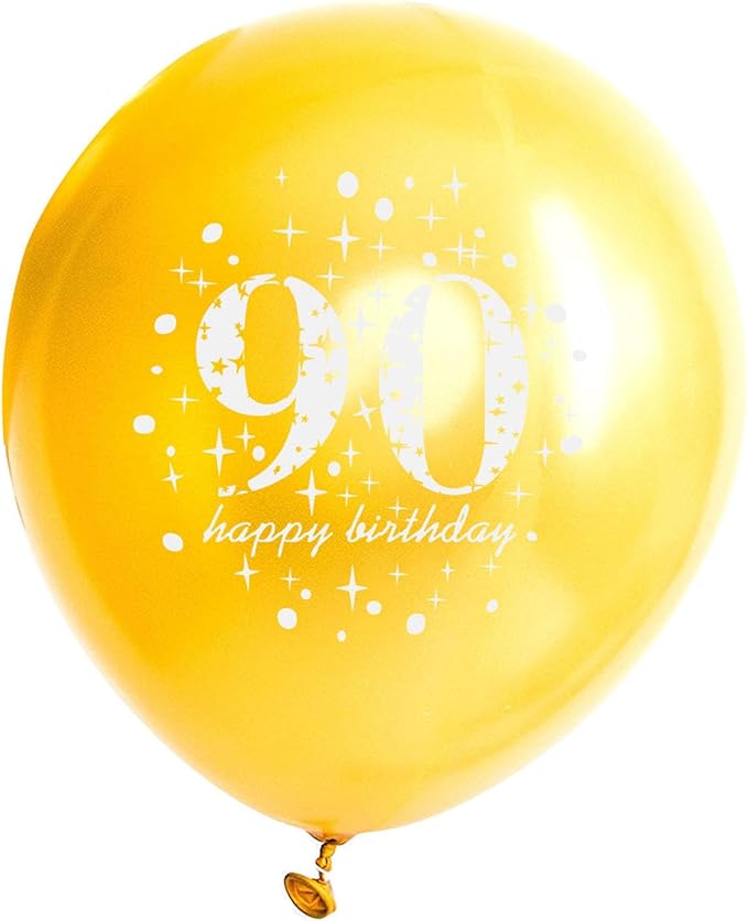 SHUNTAI 90th Birthday Balloons Rose Gold 90th Birthday Decorations for Women Her Latex Confetti Balloon 90 Year Old Anniversary Theme Happy Birthday Party Supplies 15 Pack 12 Inch