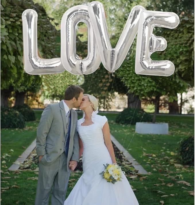 TONIFUL 40 Inch Large Silver Letter E Balloons Helium Balloons,Foil Mylar Big Letter Balloons for 2026 New Year Eve Graduation Wedding Baby Shower Birthday Party Anniversary Supplies Decorations
