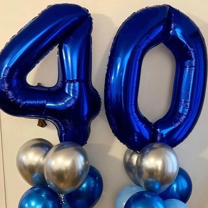 40 Inch Navy Blue 60 Number Balloons Giant Jumbo Huge 60 Foil Mylar Helium Number Digital Balloons Dark Blue Birthday Mylar Digital Balloons 60 Birthday Party 60th Anniversary Events Party Decorations