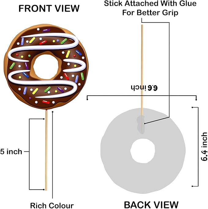 Zyozique 20 Pcs Donut Photo Booth Props,Donut Time for Girl Doughnut Birthday Party Supplies/Donut Birthday Party Supplies,Donut Photo Booth Props for Girls,Birthday Party,Baby Shower