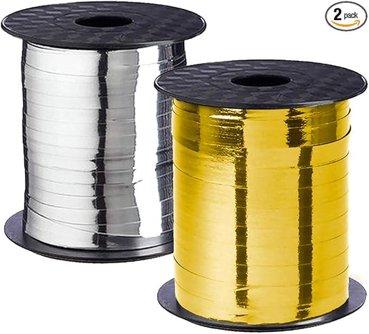 Metallic Gold Silver Ribbon Curling Set - Shiny for Wedding & Party Gift Wrap, 500 Yards Discounted