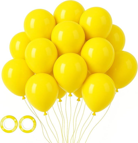 Voircoloria 105pcs Yellow Balloons 12inch Party Latex Balloons for Boys Girls Birthday Baby Shower Gender Reveal Wedding Sunflower Party Decorations
