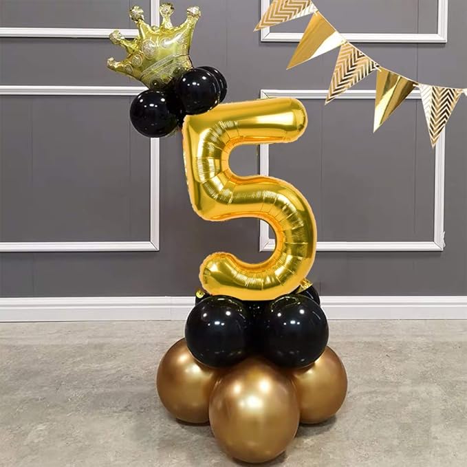 TONIFUL 40 Inch Gold Large Numbers Balloon 0-9,Foil Mylar Big Number Balloon Digital 7 for 2026 Graduation New Year Eve Birthday Party,Wedding, Baby Shower Engagement Photo Shoot, Anniversary