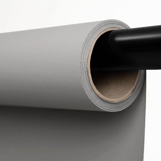 Kate Seamless Paper Backdrop for Photography Light Gray Photo Backdrop Paper (53''x32.8' Pursuit Grey)