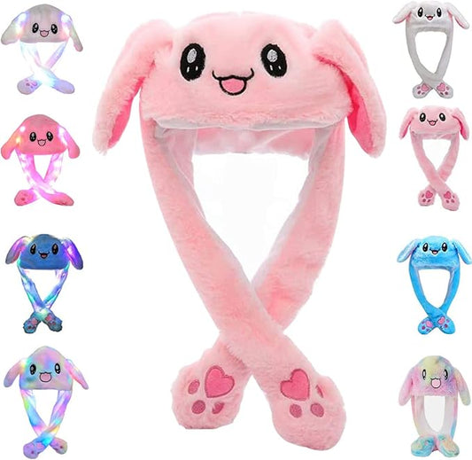 umbresen Bunny Hat Ear Moving Jumping Rabbit Hat Funny Plush Cap for Kids