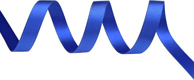 ITIsparkle 1/4" Inch Double Faced Satin Ribbon 50 Yards-Roll Set for Gift Wrapping Scrap Books Party Favor Hair Braids Baby Shower Decoration Floral Arrangement Craft Supplies, Royal Ribbon