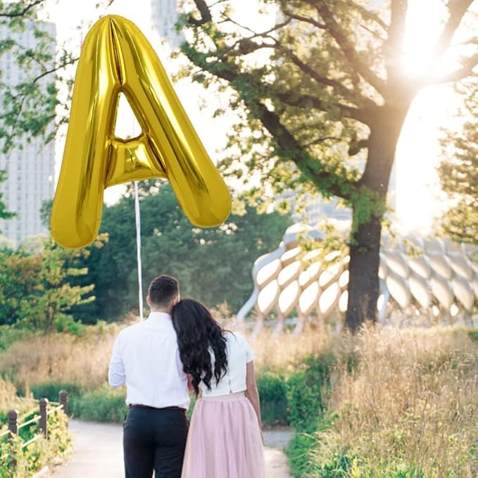 TONIFUL 40 Inch Large Gold Letter A Helium Balloons,Foil Mylar Big Balloons for 2026 New Year Eve Graduation Wedding Baby Shower Birthday Party Anniversary Supplies Decorations