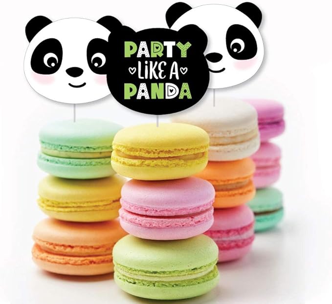 Big Dot of Happiness Party Like a Panda Bear - Dessert Cupcake Toppers - Baby Shower, Birthday Party Clear Treat Picks - Set of 24