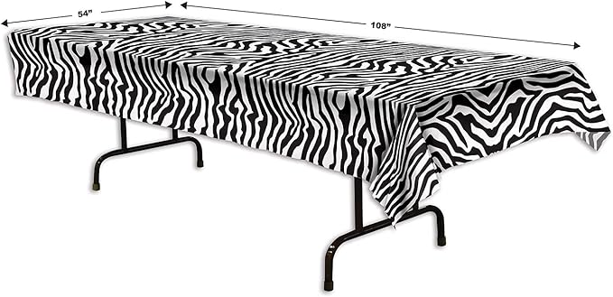 Beistle Zebra Print Plastic Tablecover (Pack of 2)