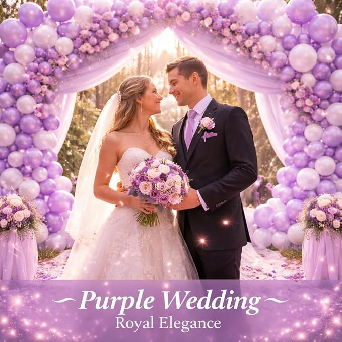 Pastel Purple 100 Pack, 12 Inch Lavender Light Purple Lilac Round Helium Balloons for Wedding Bridal Shower Baby Shower Birthday Party Decorations