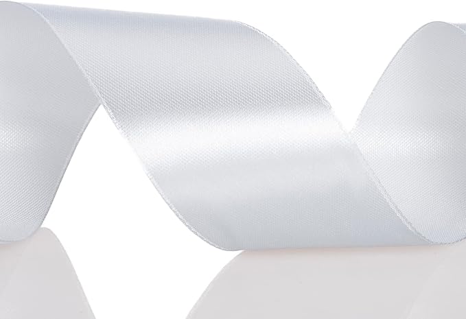 YASEO 1 1/2 Inch Silver Solid Satin Ribbon, 50 Yards Craft Fabric Ribbon for Gift Wrapping Floral Bouquets Wedding Party Decoration