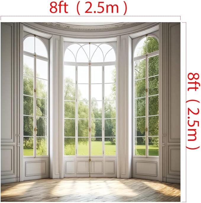 Kate 8x8ft Spring Panel Windows Scenery Backdrop for Photography Indoor White Panel Windows Background Photo Studio Props