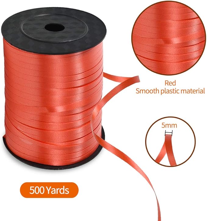 TONIFUL 500 Yards Curling Ribbon-Balloon Ribbon-Balloon String for Art&Craft Decor,Gift Wrapping,Ribbons and Bows for Valentine's Day Graduation Mothers Day Birthday Gifts (Red)