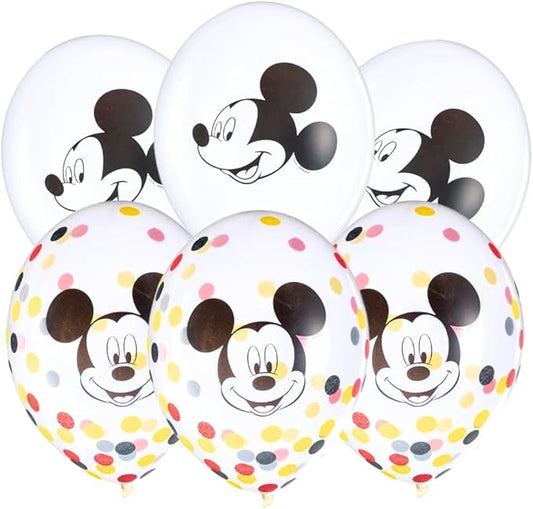 Amscan Mickey Mouse Confetti Latex Balloons | 12" | Pack of 6
