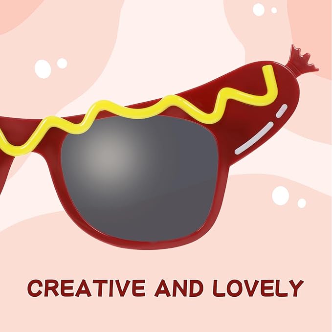 SEWACC 5pcs Funny Makeup Glasses for Dance Party Hot Dog Eyeglasses, Hot Dog Glasses, Eyeglasses for Masquerade, 7.08 x 2.75 x 5.90 Inch