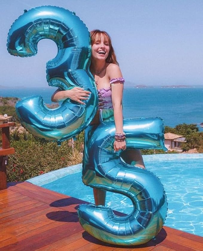 Numbers Balloon 3, 40 Inch Large Light Blue Balloon for Three Year Old Birthday Decor, 3 13 30 31 Birthday Party Decorations for Wedding Supplies
