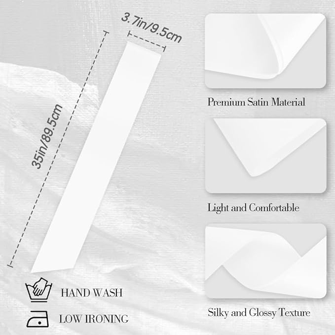 4Pcs White Blank Sash DIY for Prom Queen, Homecoming, Pageant, Wedding Anniversary Wreath Christmas Party Satin Sash for Graduation, Birthday, Halloween Bachelorette Party, DIY Sashes with Safety Pin