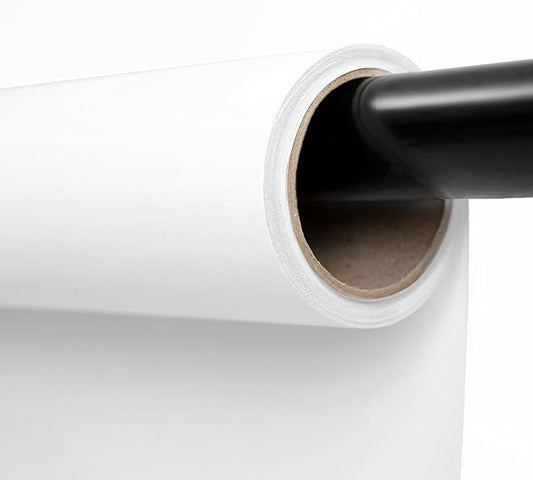 Kate Seamless Paper Backdrop White Paper Backdrop for Photoshoot (86''x32.8' Arctic White)