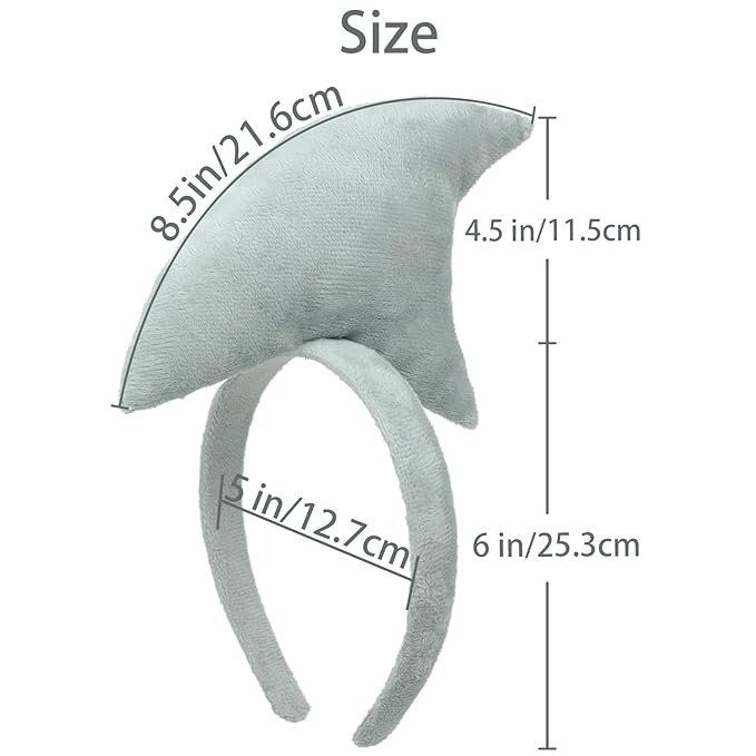 Beviliu Shark Headbands, Animal Headband Shark Fin Headband for Adults Halloween Cosplay, Shark Fin Costume Accessories for Shark Sea Ocean Party Birthday, 10Pack