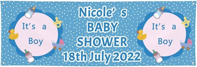 Baby Shower Banner Personalized Name Date Custom Baby Shower Banners and Signs Customize for Party Decoration 9'x3'
