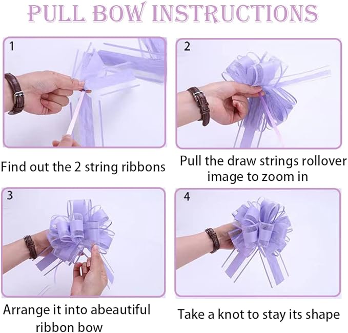 6 Pieces Gift Bow,Purple Gift Bow,6 inches Christmas,Party Birthday Gift Wedding Ribbon Bows for Wrapping Boxes or Flower Decorations,Valentine's Day Gift Decorations(Lilac Purple)
