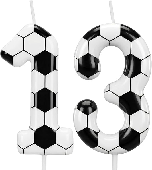Soccer Number 13 Birthday Candle, 13th Birthday Candle Sport-Theme Cake Topper, Soccer Theme Party Decorations for Boys Girls, Party Supplies Birthday Gifts