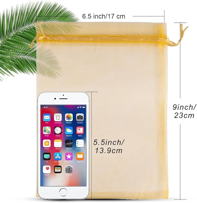 ANZNKU 50PCS Organza Bags 6x9 Multicolor Assorted Gift Bags, Large Mesh Drawstring Bag Sheer Pouches for Goodie Jewelry Candy Sachet Soap Birthday Wedding Baby Shower Party Favors
