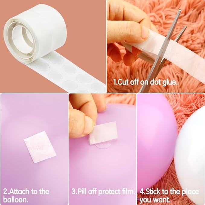 Balloon Arch & Garland Kit - 32.8 Ft Double Hole Tape, 200 Dots Point Glue Stickers, DIY Balloon Decorating Kit for Valentines, Birthday, Wedding, Graduation