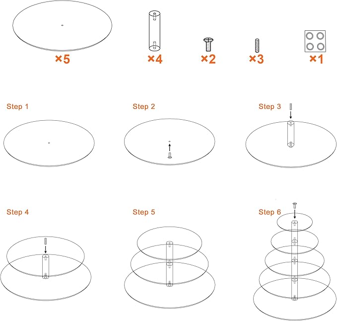 Cupcake Stand, 5 Tier Large Cupcake Stand for 50 Cupcakes, Round Tiered Cupcake Holder, Clear Acrylic Cup Cake Tower Stand, Dessert Table Display Set for Party, Wedding, Birthday, Party, Halloween