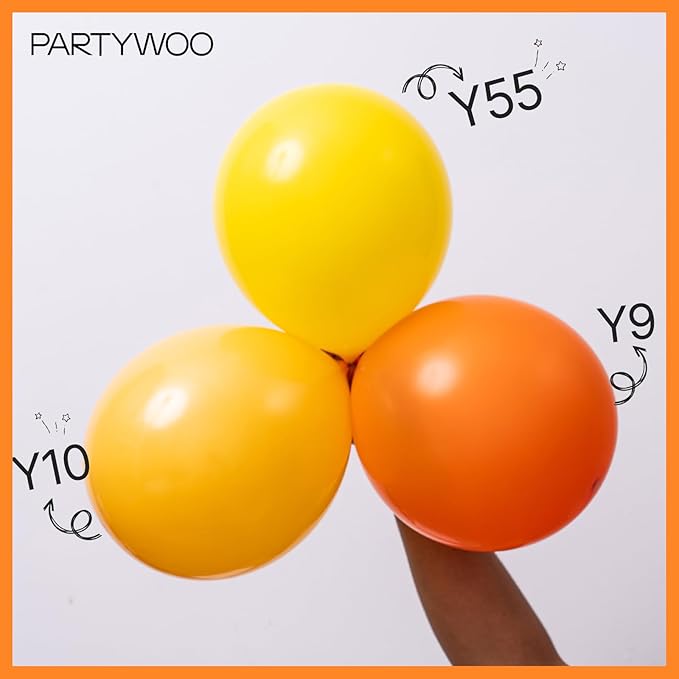 PartyWoo Orange Balloons 140pcs Different Sizes of 18 12 10 5 Inch Matte Fall Balloon Arch Kit Garland for Thanksgiving Halloween Little Cutie Baby Shower Birthday Party Decorations Orange-Y9