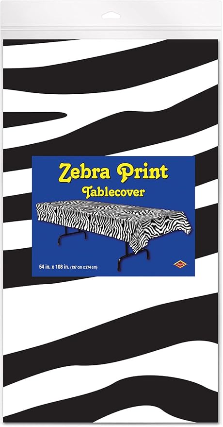 Beistle Zebra Print Plastic Tablecover (Pack of 2)