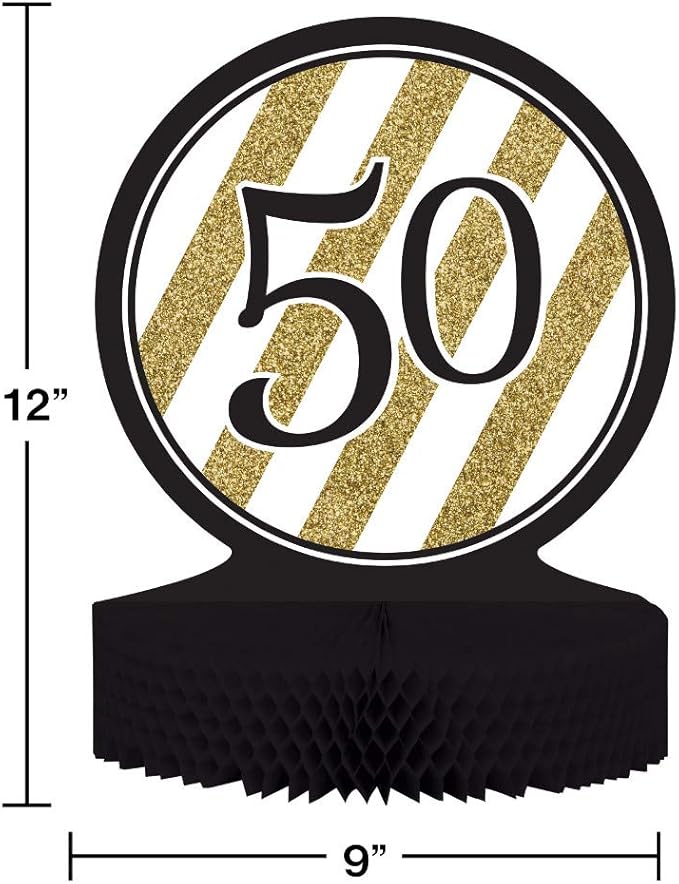 Centerpiece Table Decoration, Black and Gold, 12" x 9", 50