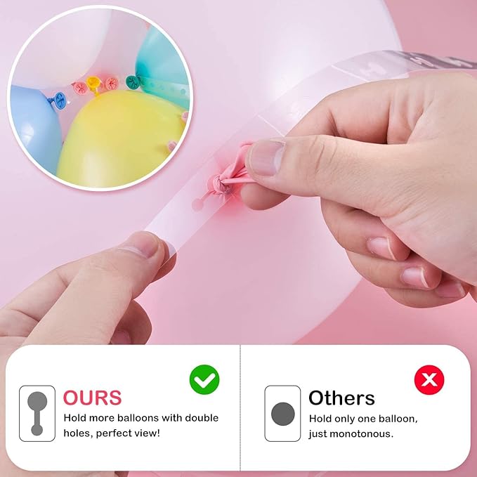 Balloon arch kit and Balloon Garland Kit, 2 Pack Balloon Garland Strips - 2 Pack Balloon Glue Point Dots Stickers - 2 Balloon Tie Tools and 20 Balloon Clips for Ballon Arch kits Party Wedding Birthday