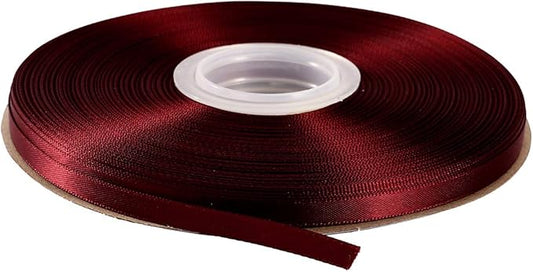 ITIsparkle 1/4" Inch Double Faced Satin Ribbon 50 Yards-Roll Set for Gift Wrapping Scrap Books Party Favor Hair Braids Baby Shower Decoration Floral Arrangement Craft Supplies, Burgundy 277# Ribbon