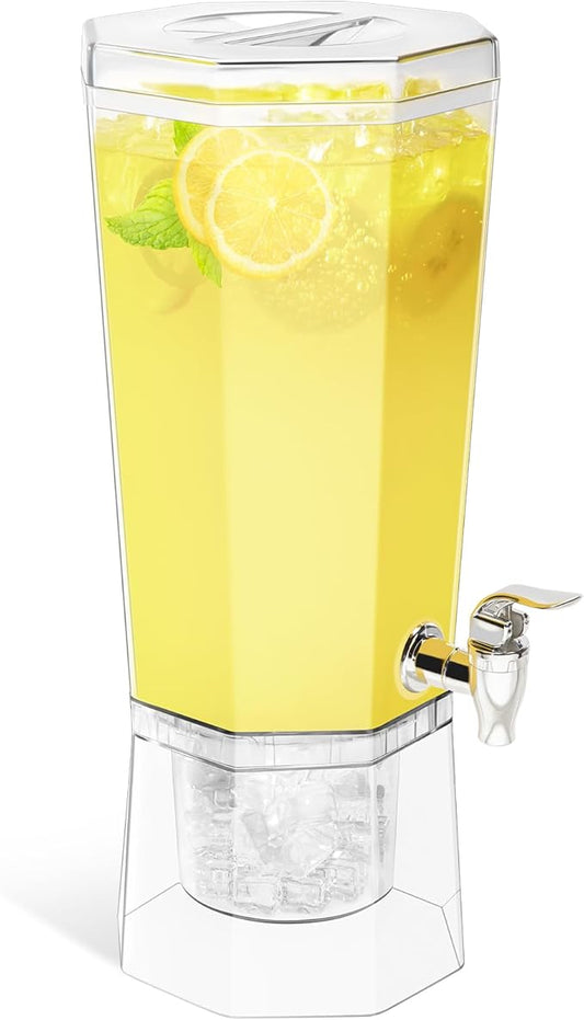 Lifewit 1.6 Gallon Drink Dispenser for Parties, 6L Plastic Beverage Container with Stand for Juice/Tea/Soda & Lemonade, Clear Water Pitcher with Spigot for Mimosa Bar Hosting 39 x 16 cm/15x6"