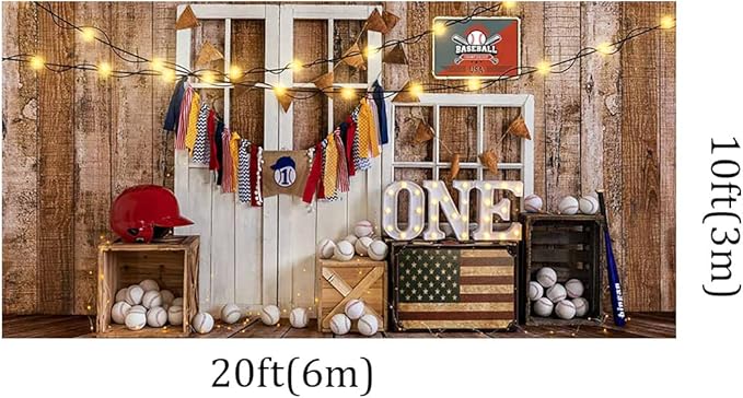 Kate Baseball Themn Party Photography Backdrops 20x10ft Lighting Decor Birthday Party Photo Studio Background Children Boy Shooting Picture