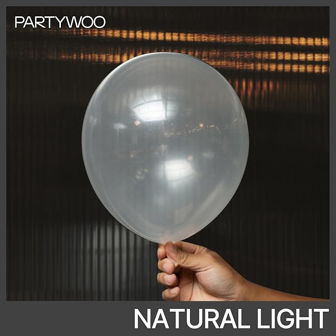 PartyWoo Clear Balloons 155pcs Different Sizes of 18 12 10 5 Inch Transparent Balloon Arch Kit for Graduation Wedding Baby Shower Bridal Shower Anniversary Birthday Party Decorations Clear-Y2