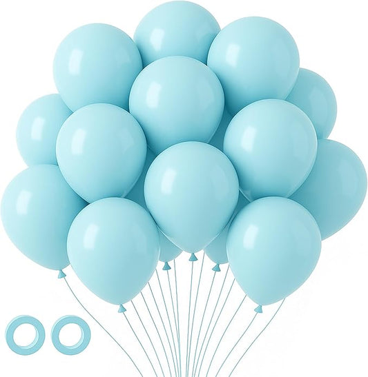 Voircoloria 105pcs Pale Aqua Balloons 12inch Party Latex Balloons for Boys Girls Birthday Baby Shower Gender Reveal Wedding Sunflower Party Decorations