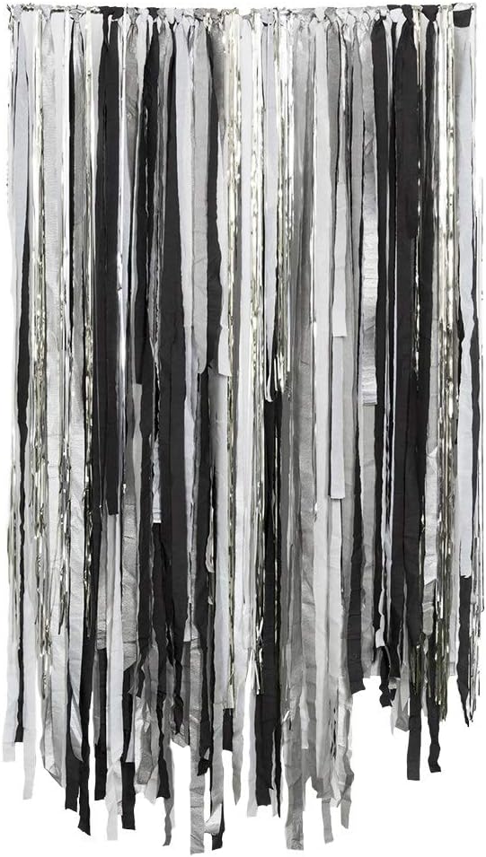 8 Rolls Silver Crepe Paper Streamers, Wedding Birthday Baby Shower Christmas New Year Party Decoration, Graduation, 4th of July, Rainbow DIY Supplies, Living Room Bedroom Decor