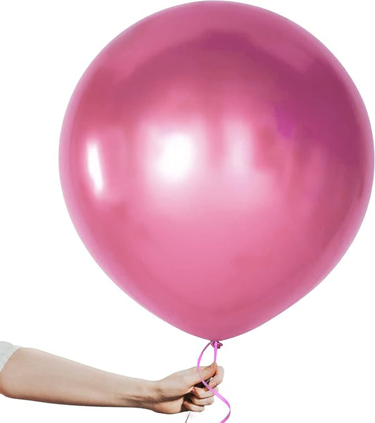 KatchOn, Huge Metallic Hot Pink Balloons - 18 Inch, Pack of 10 | Pink Metallic Balloons for Birthday Decorations | Latex Balloon | Gender Reveal Decorations