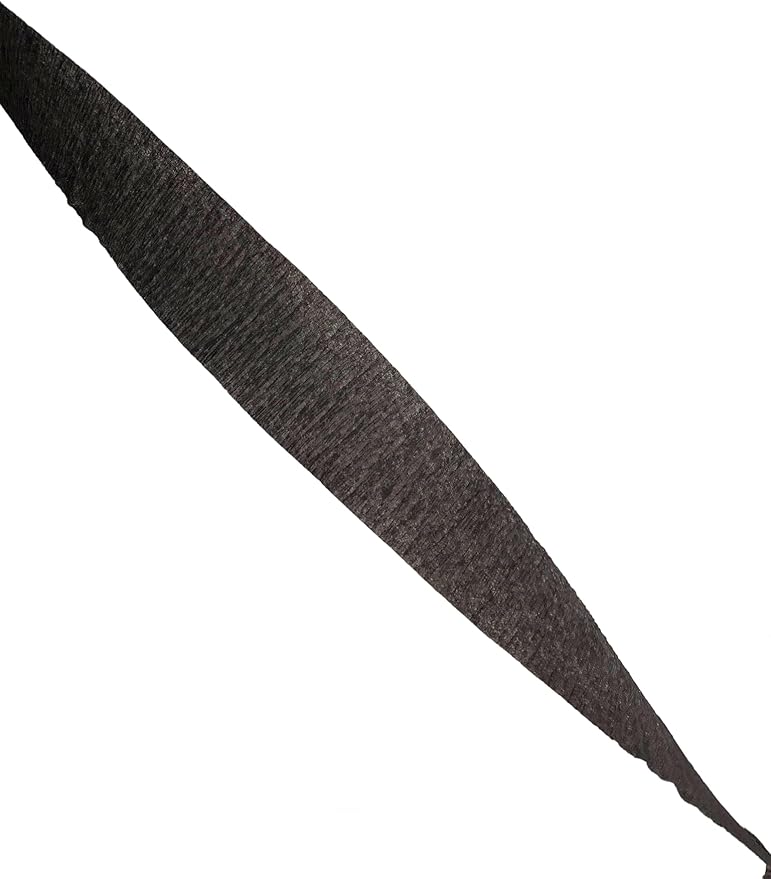 Black and Metallic Silver Crepe Paper Streamers, 4 Rolls Total, Made in USA