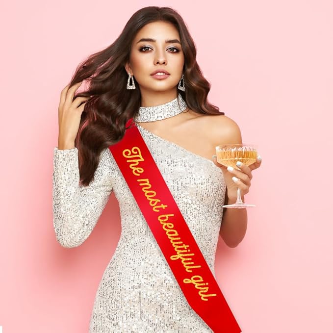 4pcs Red Sashes Happy Birthday Sash Bride Sash Bachelorette Party Homecoming Queen Sash Its My Birthday Sash Prom Sashes For Pageants Red Birthday Sashes For Senior Night, Sorority, Make Your Own Sash