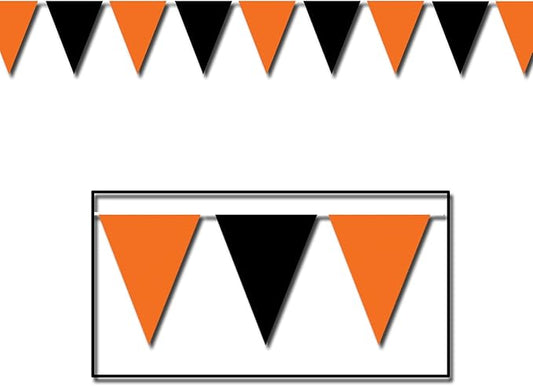 Orange & Black Outdoor Pennant Banner Party Accessory (1 count) (1/Pkg)