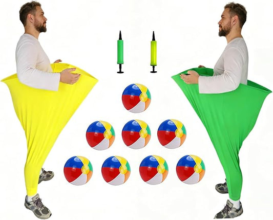 Granny Pants Yard Game – Oversized Stretchy Pants Outdoor Toss Game with Bouncy Balls & Pump, Fun Reunion Party Game for Adults, Perfect for Backyard, Field Day & Team Activities