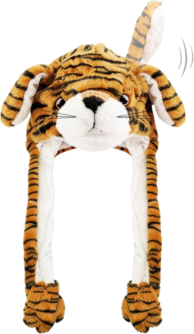 Animal Hat with Funny Plush Moving Ears,Crazy Hats for Kids Holiday Cosplay Easter Dress Up Cute Hat Kids Gift