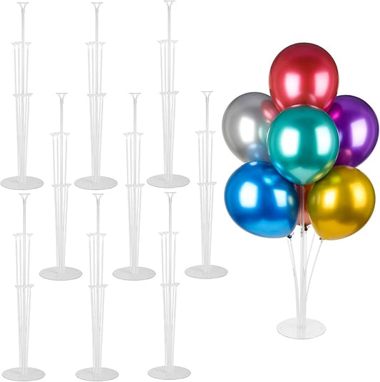 Voircoloria 9 Sets Balloon Stand Kits, Balloon Sticks Holder with Base for Table Graduation Birthday Baby Shower Gender Reveal Party Decorations