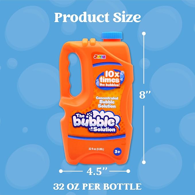 JOYIN 32 OZ Concentrated Bubble Solution for Bubble Machines (Up to 2.5 Gallons), Concentrated Solution Refills for Machine, Wands, Blower, Easter, Kids, Parties